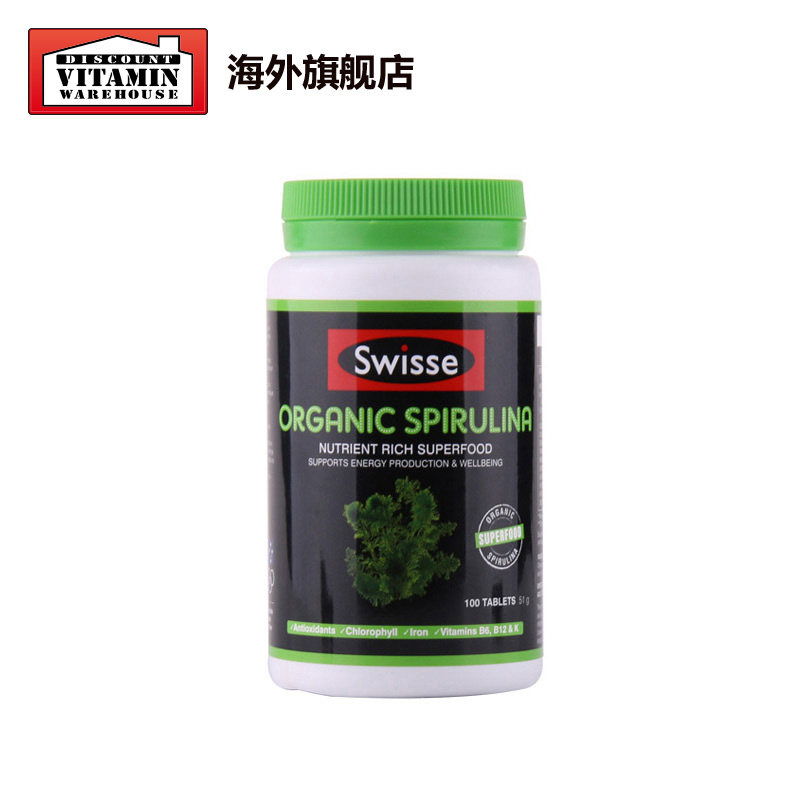 swisse有机天然高浓度100粒纤维片 DiscountVitaminWarehouse海外螺旋藻/藻类提取物