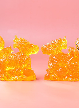 祥安灵阁吉凤麟富琉璃摆件2026马年西南方位吉祥物破财位摆设一对