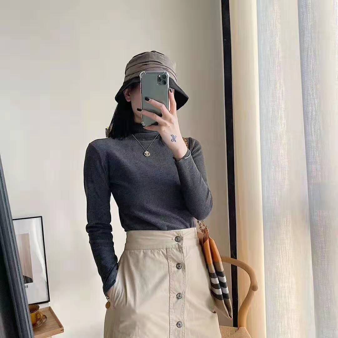 加绒半高黑堆堆领打底衫女秋冬士毛衣内搭长袖修身2019洋气加厚潮