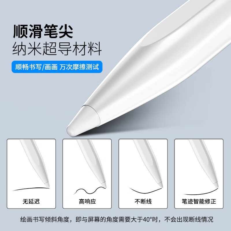 ESCASE适用apple pencil电容笔苹果ipad触控笔防误触一代2代触屏笔二代pro平板air磁吸手写笔平替通用华强北