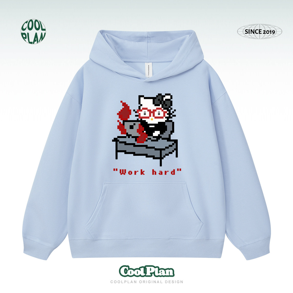 ins韩系甜美卡通像素猫印花连帽卫衣女秋冬季宽松百搭少女感外套,淘宝优惠券,粉丝福利购,淘宝优惠卷