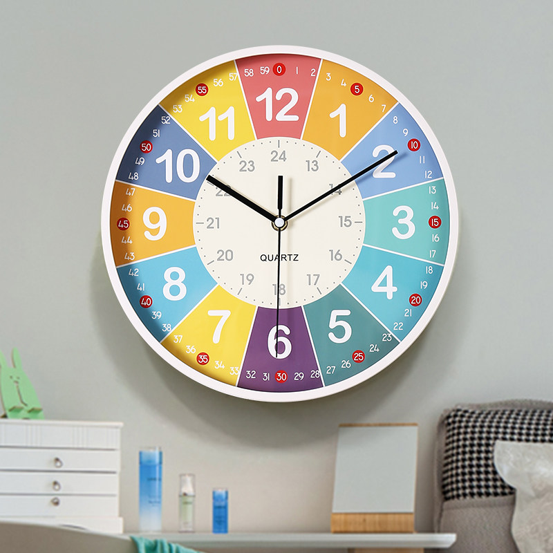 早教学习静音客厅家用卧室2023挂钟 尊奈尔挂钟