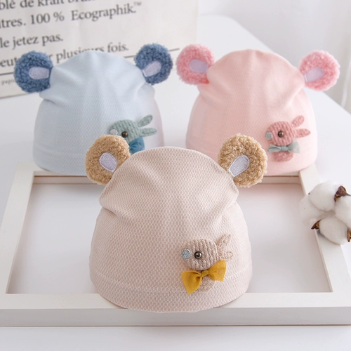 Детская мягкая хлопковая тонкая демисезонная шапка для новорожденных для раннего возраста, осенняя