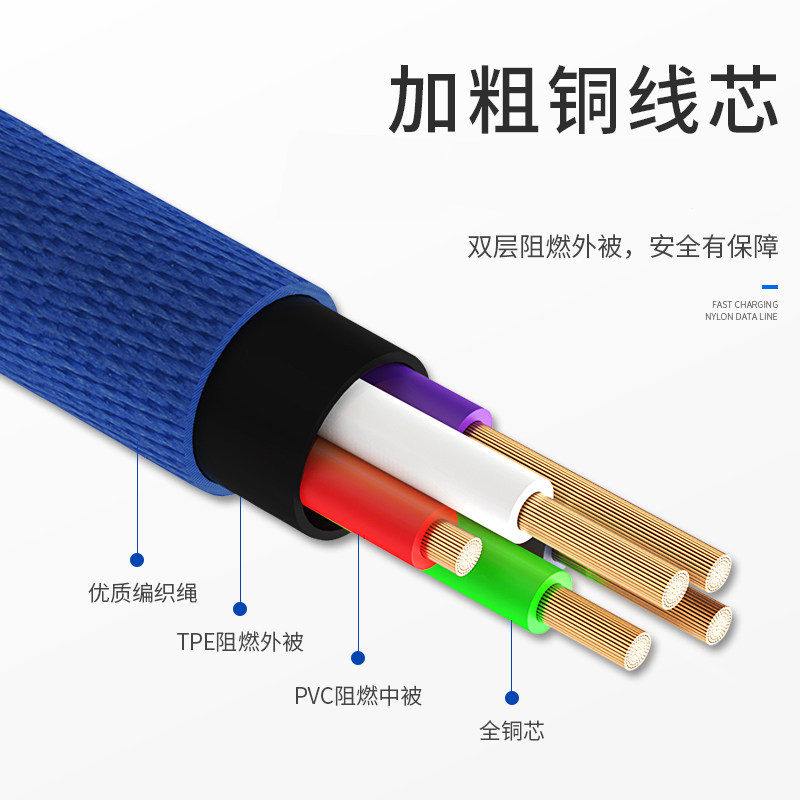 双弯头typec数据线快充tpyec适用华为荣耀三星vivo小米oppo红米充电宝短款tapyc手机usb充电器线tpc加长2米3m_虎窝淘