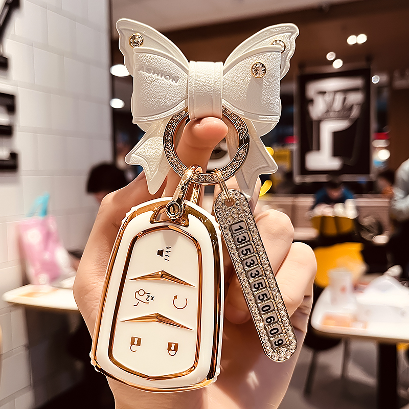 适用凯迪拉克钥匙套xt5 xt4 xt6 ct5 ct6 ct4款xts壳atsl车钥匙包 - 图0