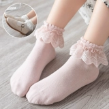 Осенние хлопковые детские кружевные белые носки для принцессы, в западном стиле, в корейском стиле