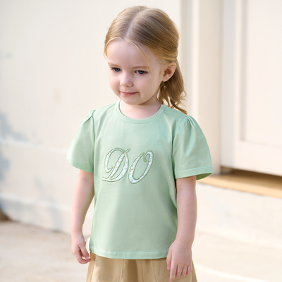 【新品】Domiamia女童T恤儿童夏装透气薄款上衣女宝宝短袖衣服