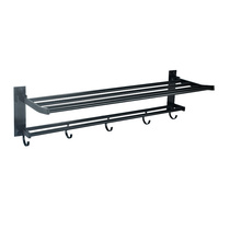 Japan Purchase Exploits Space Aluminum Black Hair Towel Rack Versatile Folding Shelf Guard Wei T Bath Pendant Free of Punch