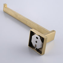 Japan Buy Spot 304 Stainless Steel Towel Rack Single Pole Gold S Color Square Towel Rod Kitchen Bathroom Pendant-Empty