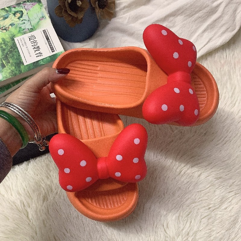 巧贝淘带响时尚立体塑料蝴蝶结橙色eva防水室外母女儿童凉拖鞋夏,淘宝优惠券,粉丝福利购,淘宝优惠卷