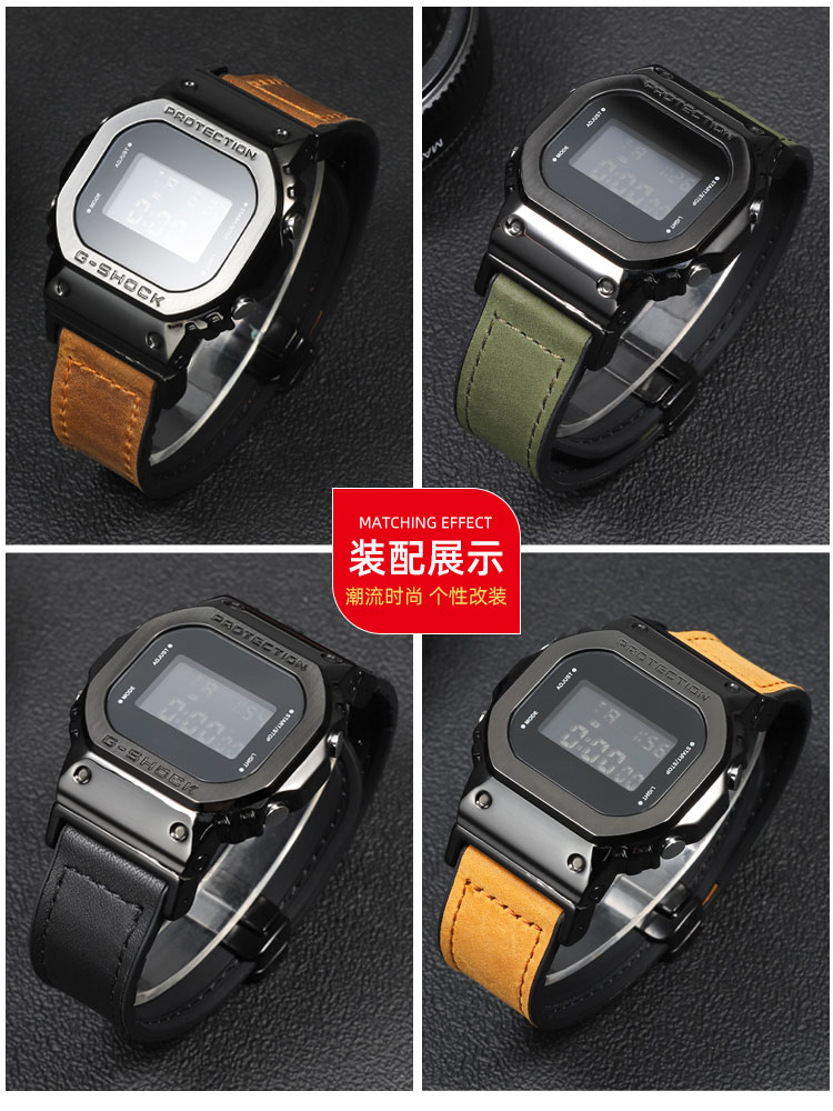 适配卡西欧DW5600/M5610/GA100/110/DW5635/GW-B5600磁吸扣手表带-图3