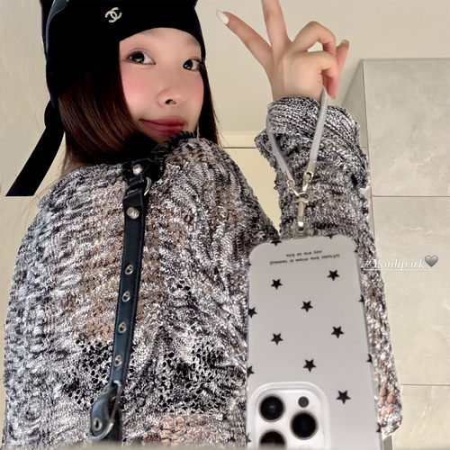 由里公园ins韩系简约时髦满屏星星挂绳15适用17pro苹果16ProMax手机壳iPhone16全包17新款17Promax保护套13女 - 图2