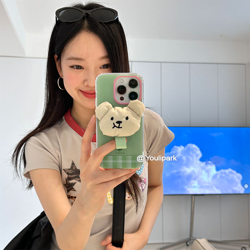 由里公园ins软萌可爱立体小熊指环扣15适用17pro苹果17ProMax手机壳iPhone16全包17新款14Promax保护套13少女 - 图1