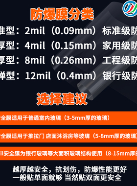 钢化玻璃防爆膜高清无色安全