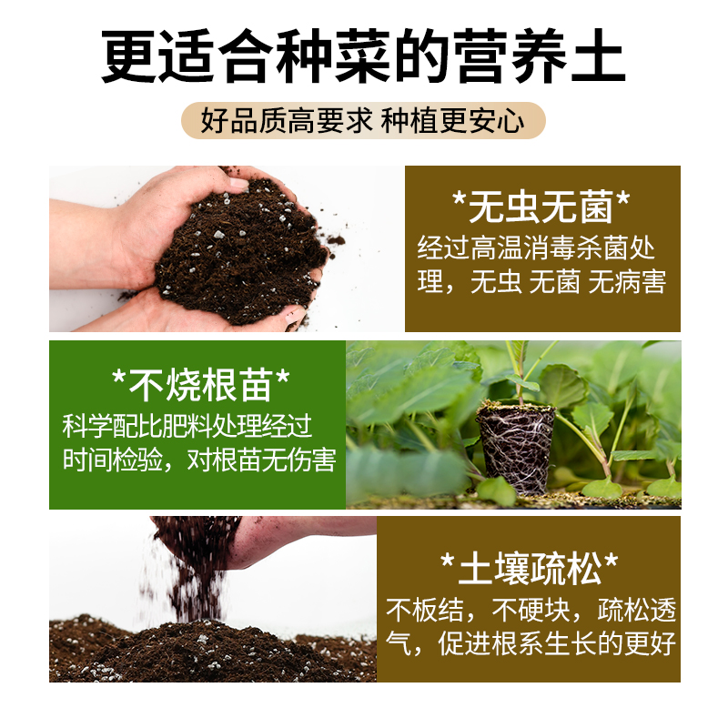 蔬菜营养土种菜专用土阳台育苗家庭有机肥料种植泥土壤盆栽种菜土 - 图2