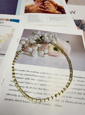 天然水晶魔晶宙斯萤石海蓝宝绿发晶黑金超七设计项链46cm