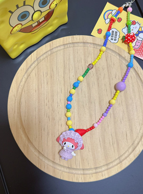 Liya手作饰品洛丽塔三丽鸥库洛米美乐蒂卡通可爱串珠项链女配饰品