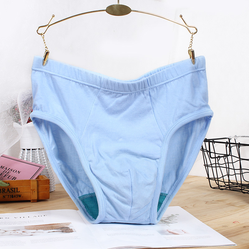 ab内裤老人父亲全棉中高腰三角裤男士抑菌抗菌大红色纯棉短裤0922 - 图0