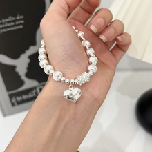 新款高质量手链女韩版时髦款猫眼珠桃心花球手链个性简约百搭手链