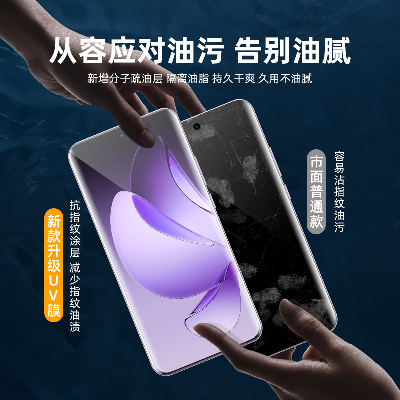 reno13pro手机膜全胶UV膜reno12防偷窥reno11pro指纹解锁reno11高清磨砂曲面膜reno12pro钢化玻璃膜oppo镜头