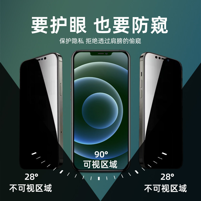 适用于iPhone8气囊钢化膜6splus全屏覆盖苹果se3防偷窥看7p/8plus听筒防尘抗摔指纹se2防碎边蓝光护眼保护膜