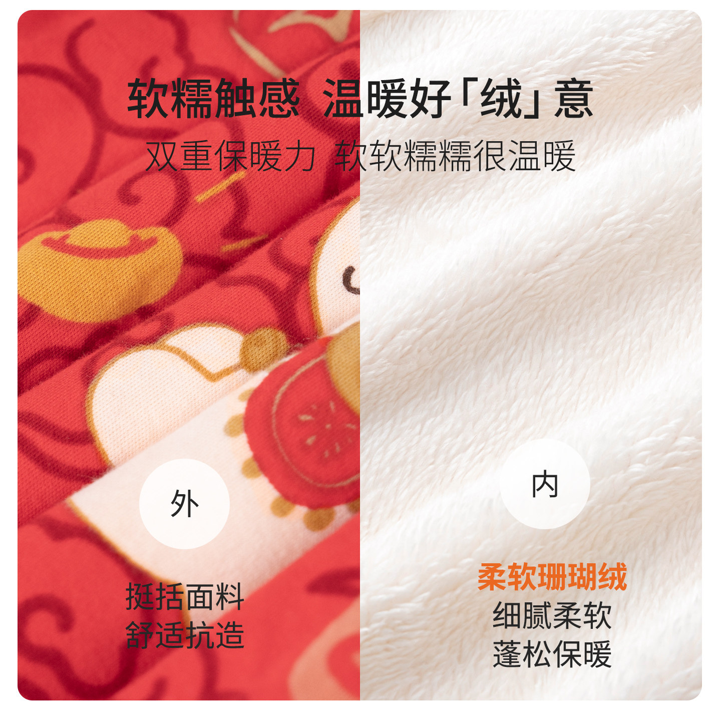 【拜冬年服】婴儿披风秋冬过年喜庆加绒斗篷宝宝防风儿童保暖外套,淘宝优惠券,粉丝福利购,淘宝优惠卷