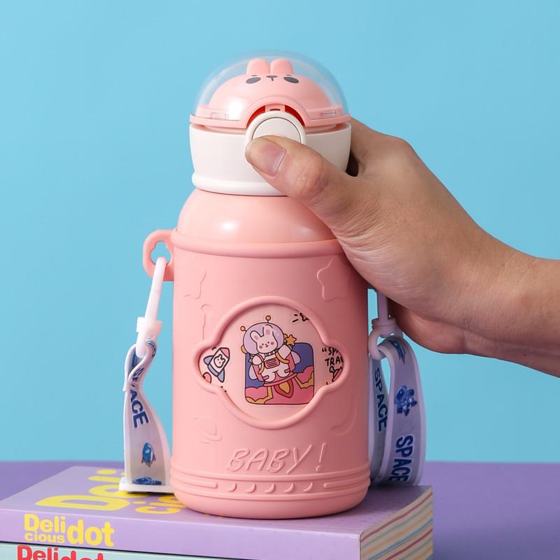 儿童保温杯带吸管水杯子食品级316小学生上学专用男女生宝宝水壶 - 图1