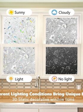 3D Tulip Window Privacy Film Frosted Glass Film Stained Glas