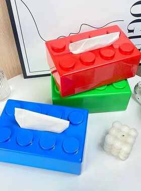 1PC Creative Cartoon Building Block Tissue Box with High Aes