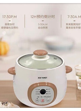 天际隔水炖1-2人陶瓷电炖锅全自动煲汤煮粥宝宝BB辅食燕窝炖盅1升