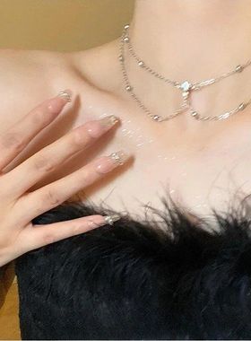 流苏链条多层叠戴身体链女个性时尚胸链链配饰bodychain欧美风