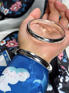 泥鳅背光面素圈足银999定制