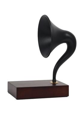 现代音乐主题仿真立式黑胶复古喇叭扬声器样板间售楼处书房摆件