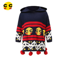 clanc Korean version boomer autumn foreign air trendy long sleeves with cap Coloured pint-shirt girls cloak sweater