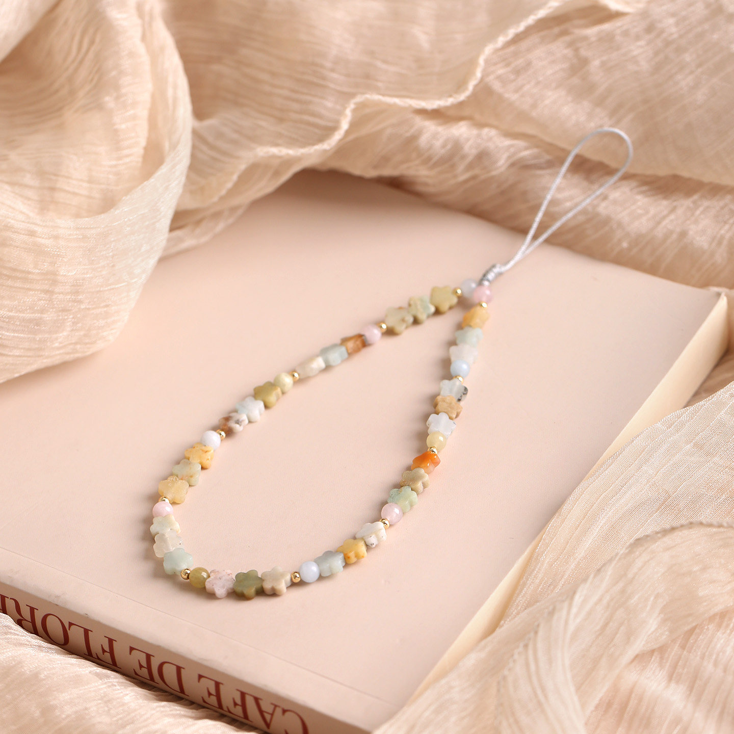 Amazon stone mobile phone chain lanyard pendant women's long keychain Chinese style ring wrist rope jade wristband anti-lost