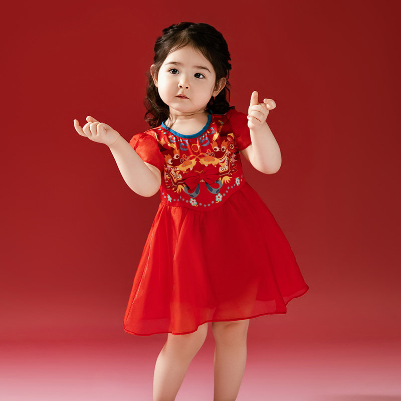 【会员专享福利 99元任选2件】婴童周岁礼服宝宝哈衣连体衣