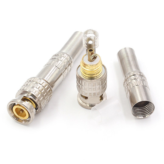 (镀金)铜芯 BNC接头SDI焊接Q9头 监控视频线连接头 75-5 免焊接