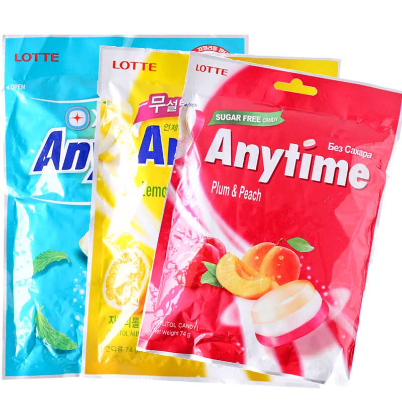 韩国乐天lotte三层夹心牛奶薄荷糖 真方食品糖果