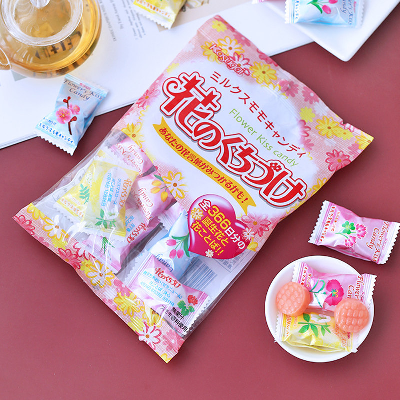 日本进口kasugai春日井花之吻蜂蜜玫瑰味高颜值硬糖128g