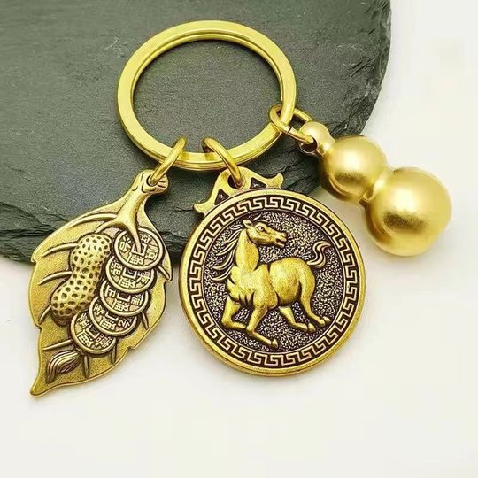 Lucky and safe gourd zodiac key chain
