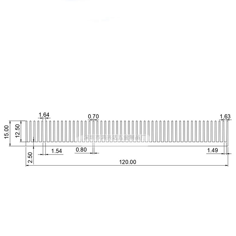 定制  散热片 宽120*15MM 电源路由显存 大功率 纯铝制 导热铝块 - 图0