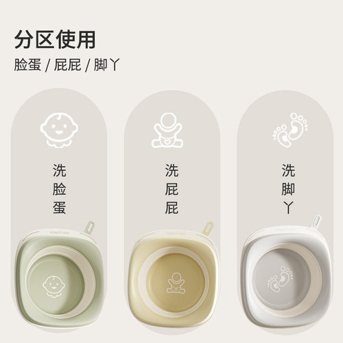 新生婴儿洗脸盆儿童洗屁股洗脚专用可折叠面盆家用宝宝洗手台脸盆 - 图0