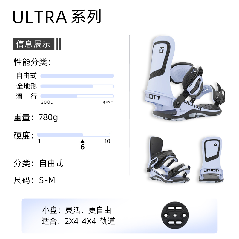 雪族雪具2324UNION固定器Ultra男女单板滑雪自由式公园平花进阶 - 图0