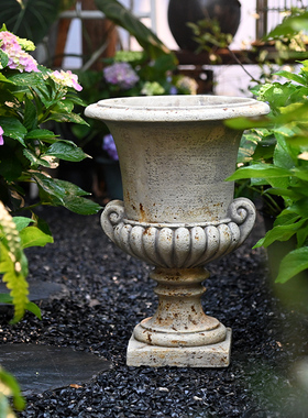 欧式复古高脚大花盆大号口径圆盆