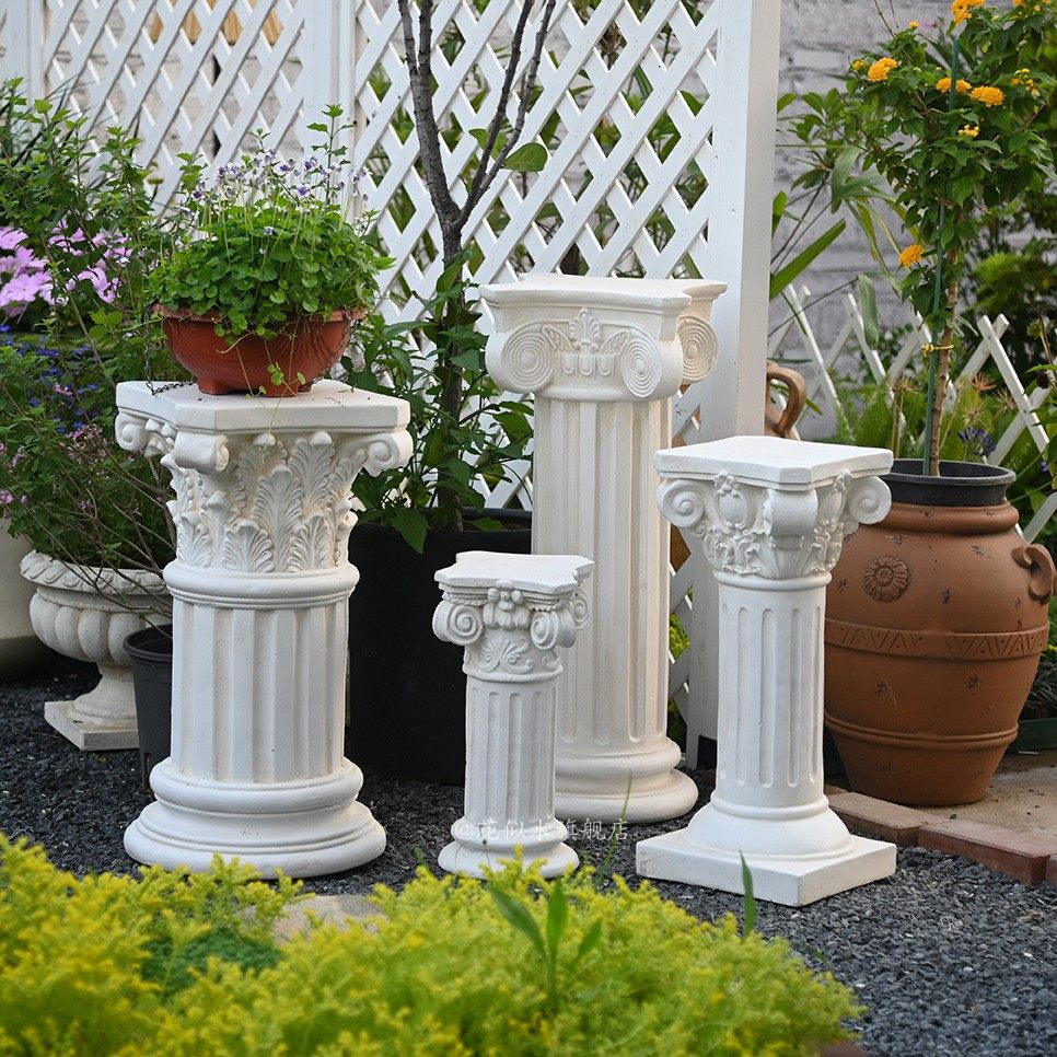欧式罗马柱立柱庭院摆件户外装饰白色雕花别墅花园装饰品,淘宝优惠券,粉丝福利购,淘宝优惠卷