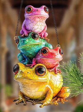 1Pc Frog Family Light Catcher Hanging Decoration Hanging Pen