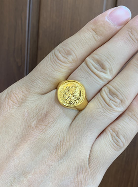 金包银黄财神戒指男女同款指环