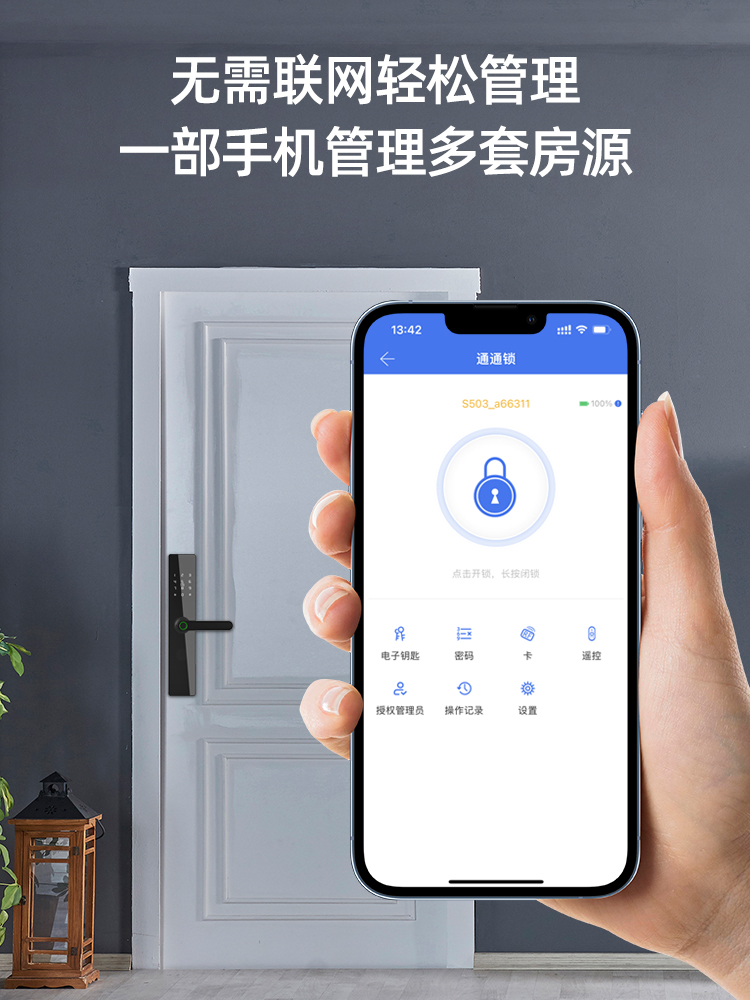 通通锁智能锁木门室内门锁防盗门锁指纹电子密码锁民宿日租公寓锁-图1
