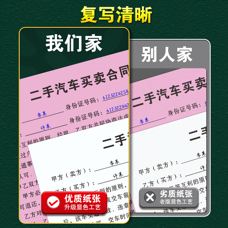 车辆抵押借款合同二联事故车抵押车合约意向书2连报废车回收单据本车商押车逾期变卖委托书2联二手车买卖协议 - 图2