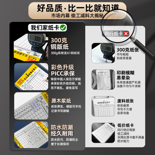 灭火器检查记录卡消防器材点检巡检卡消防栓年检标签带日期消火栓每月定期巡查检测卡片消防标识标牌防水卡套 - 图2